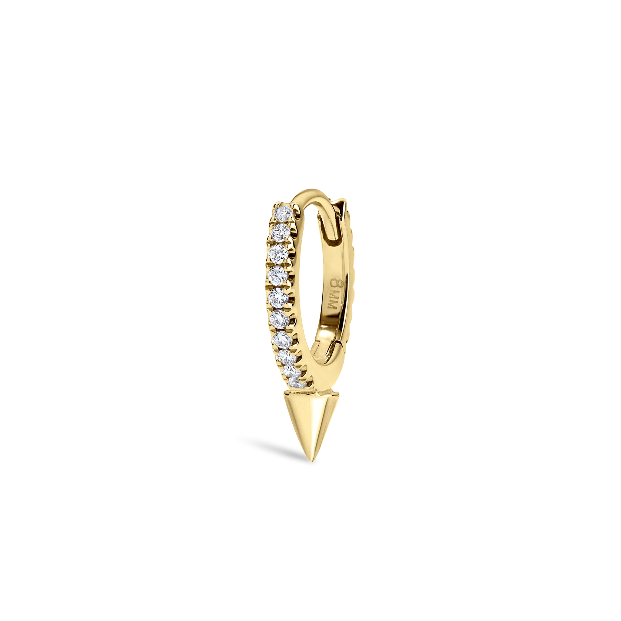 Single Short Spike Diamond Eternity Hoop Earring - Image 62