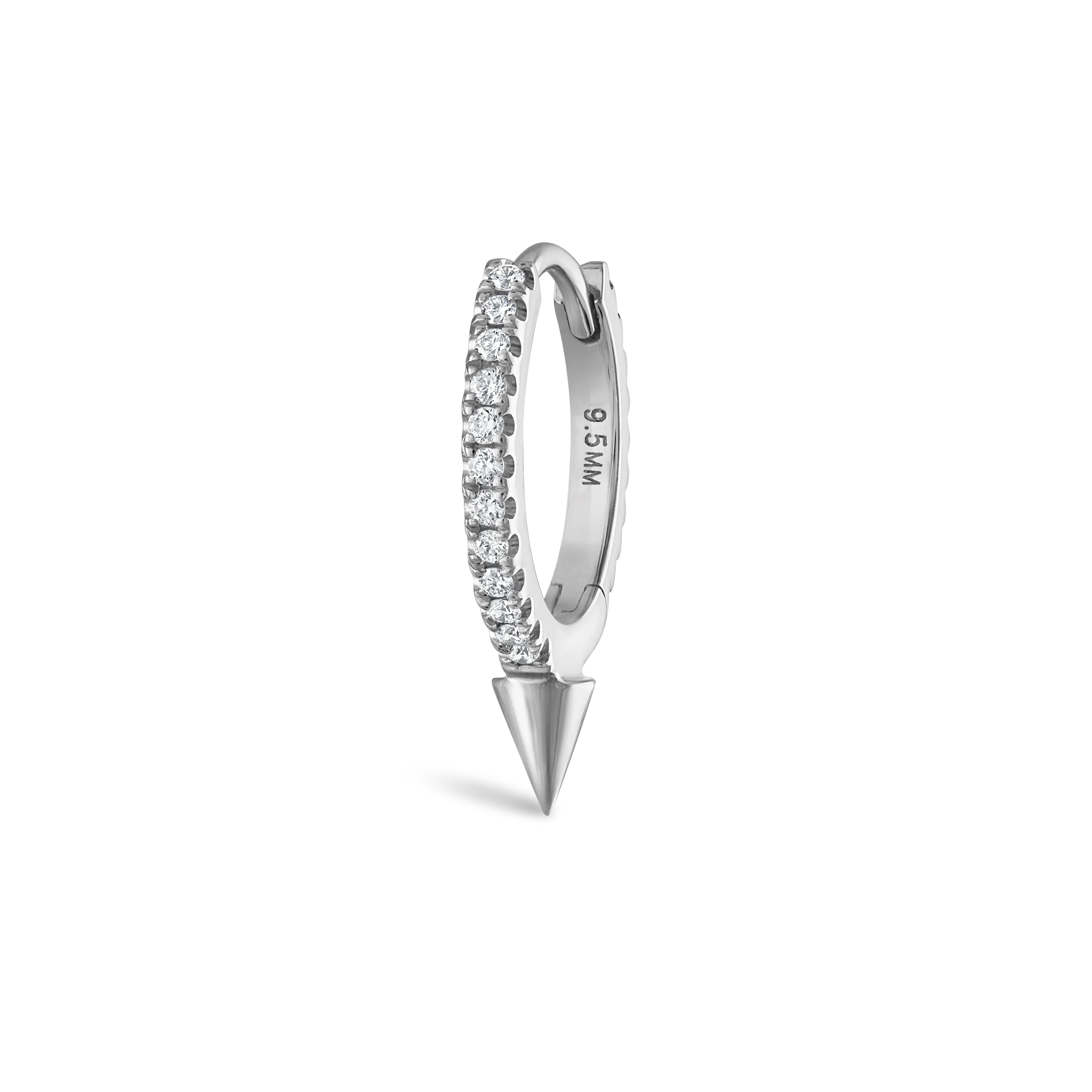 Single Short Spike Diamond Eternity Hoop Earring - Image 64