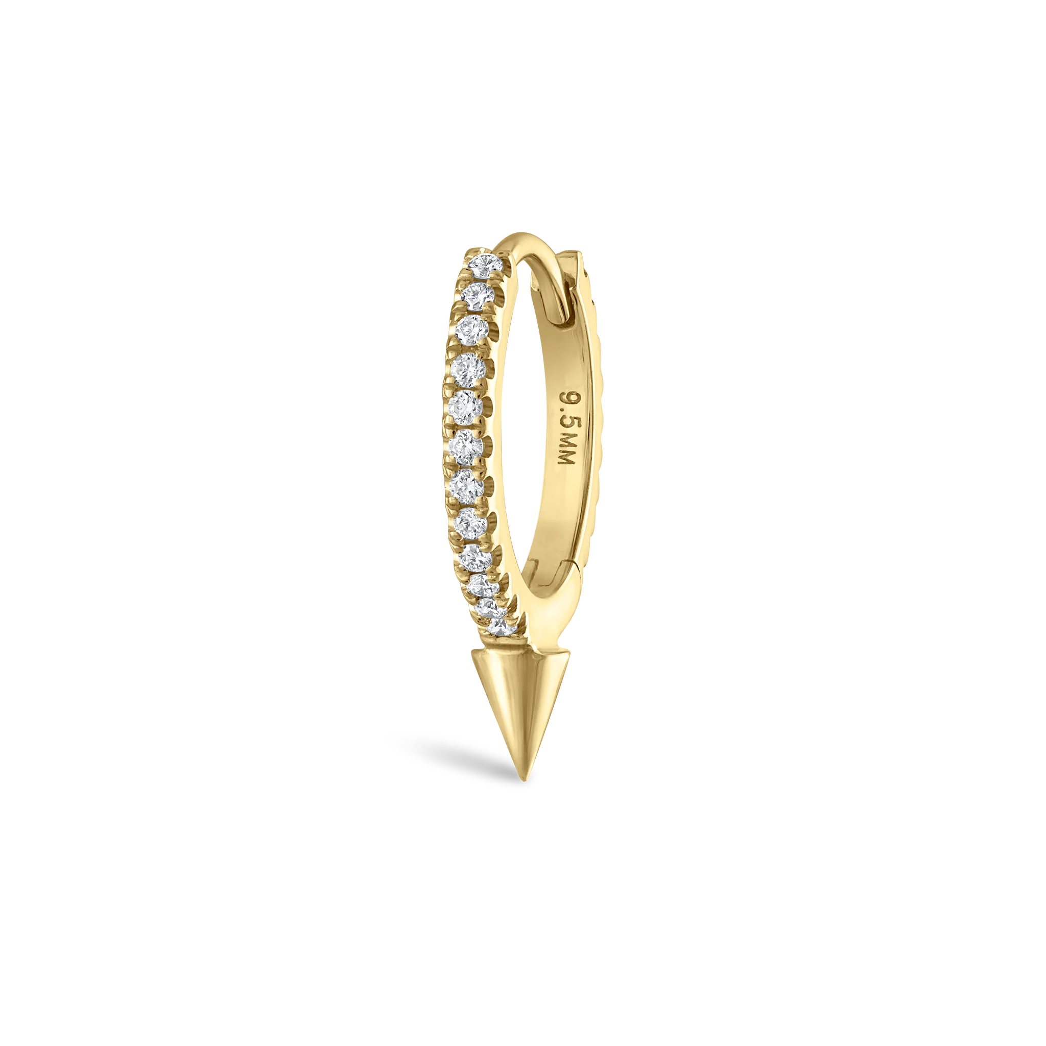 Single Short Spike Diamond Eternity Hoop Earring - Image 65