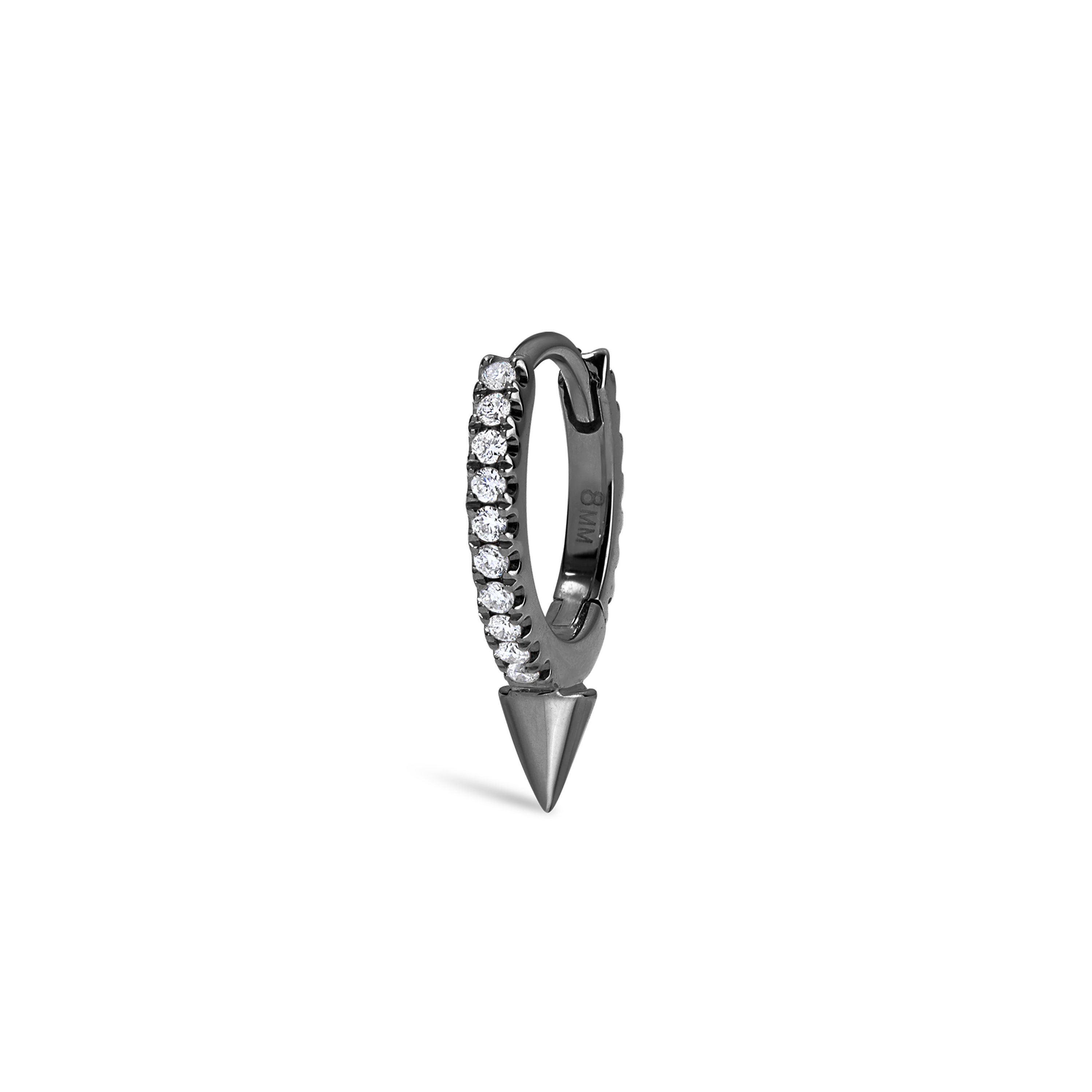 Single Short Spike Diamond Eternity Hoop Earring - Image 66