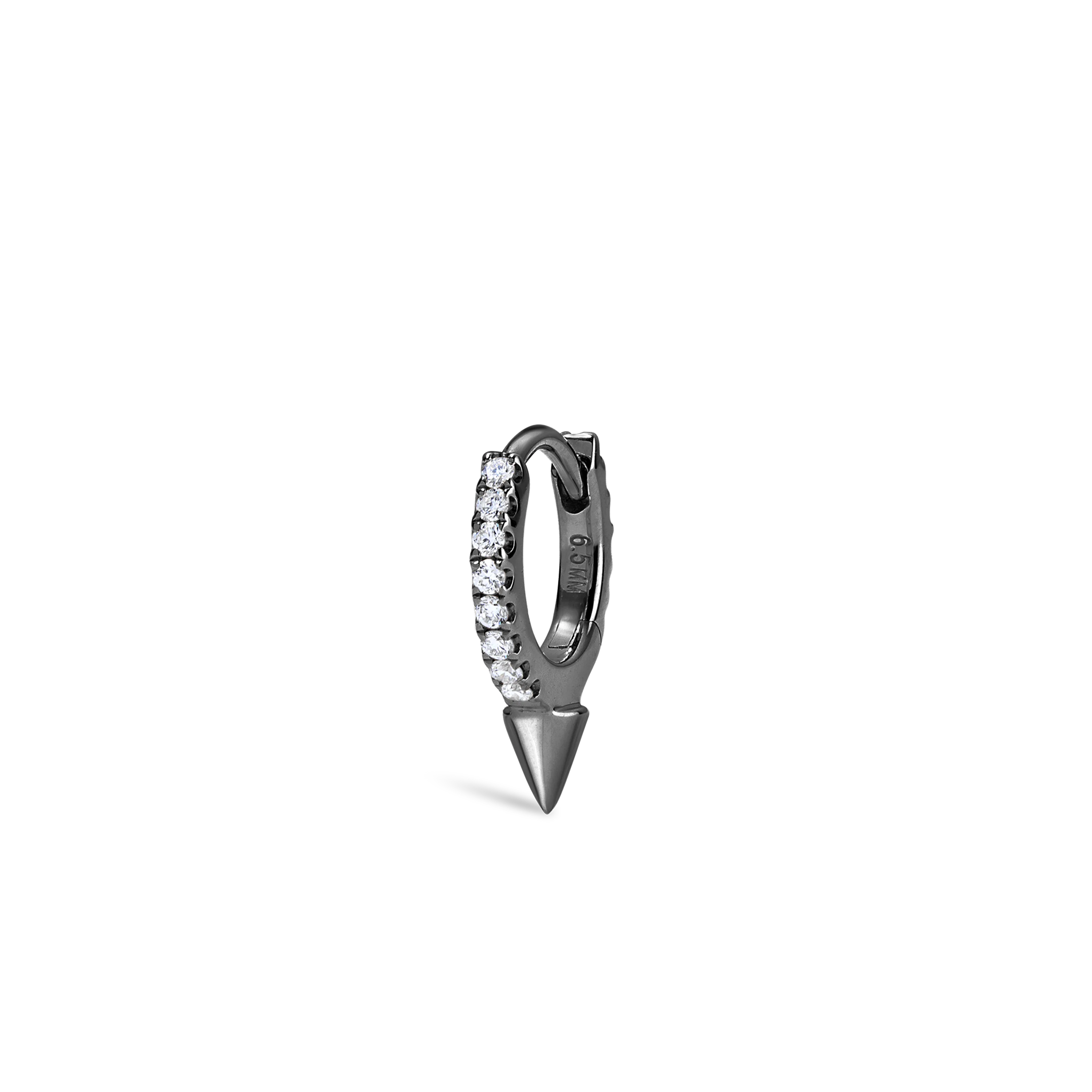 Single Short Spike Diamond Eternity Hoop Earring - Image 67