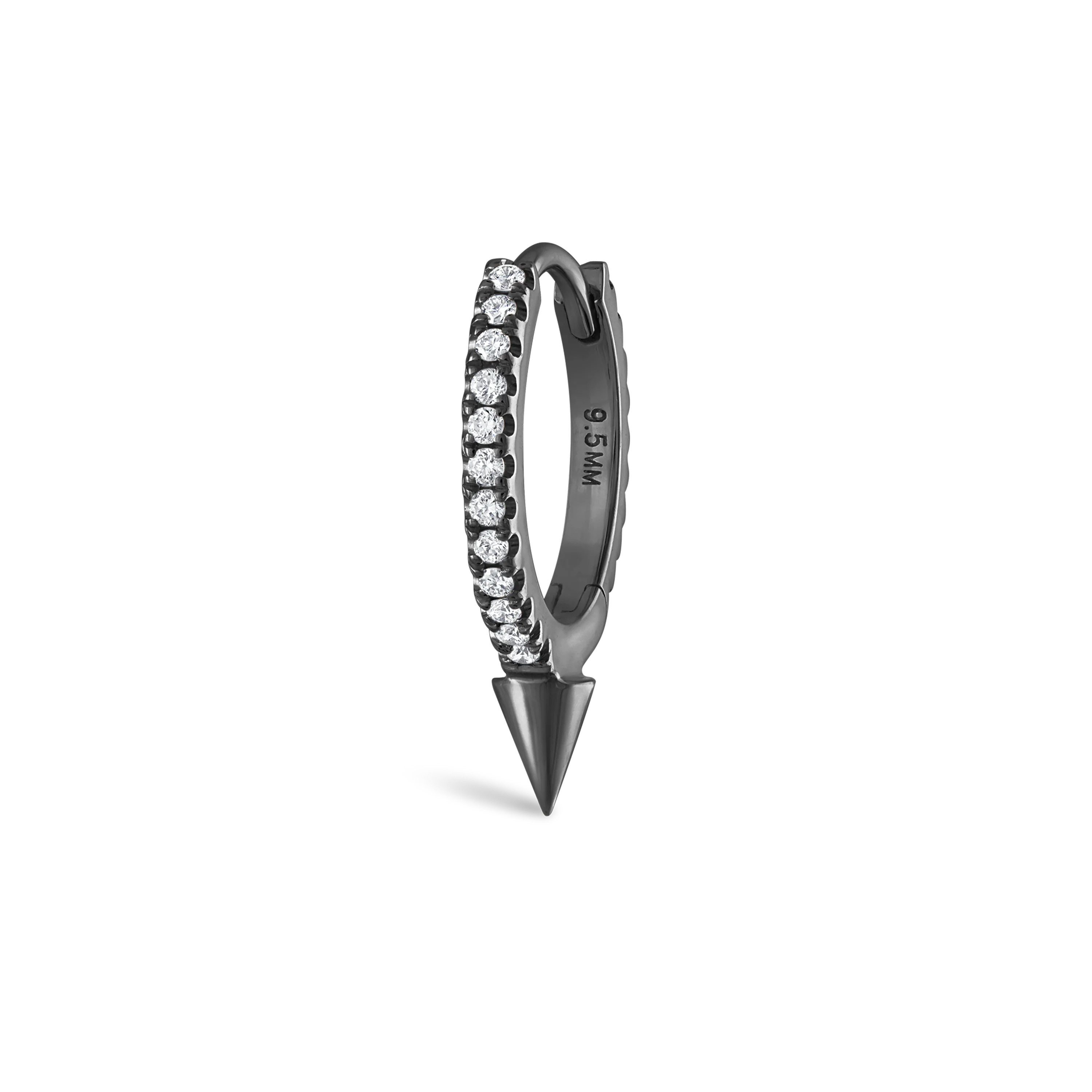 Single Short Spike Diamond Eternity Hoop Earring - Image 68