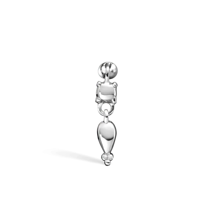 Single Tassel Threaded Charm Earring - Image 3
