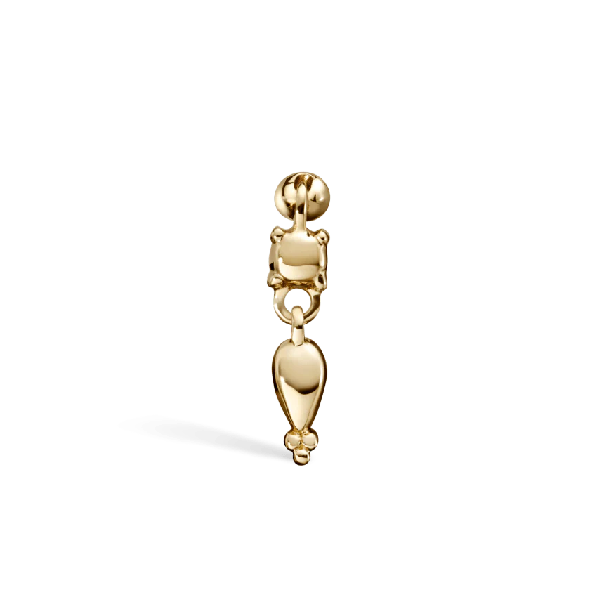 Single Tassel Threaded Charm Earring With Titanium Backing - Image 6