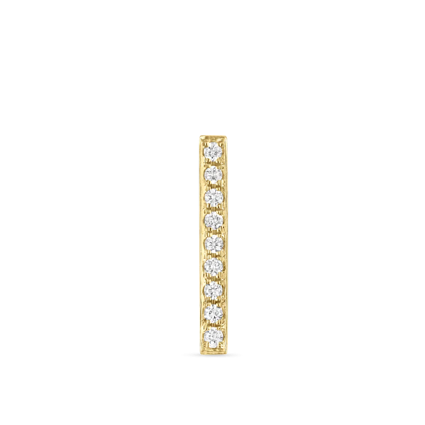 Square Diamond Pavé Bar Threaded Stud Earring - Image 21