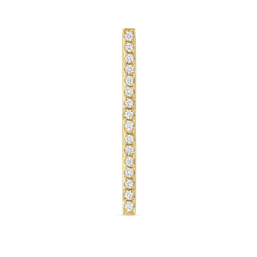 Square Diamond Pavé Bar Threaded Stud Earring - Image 25