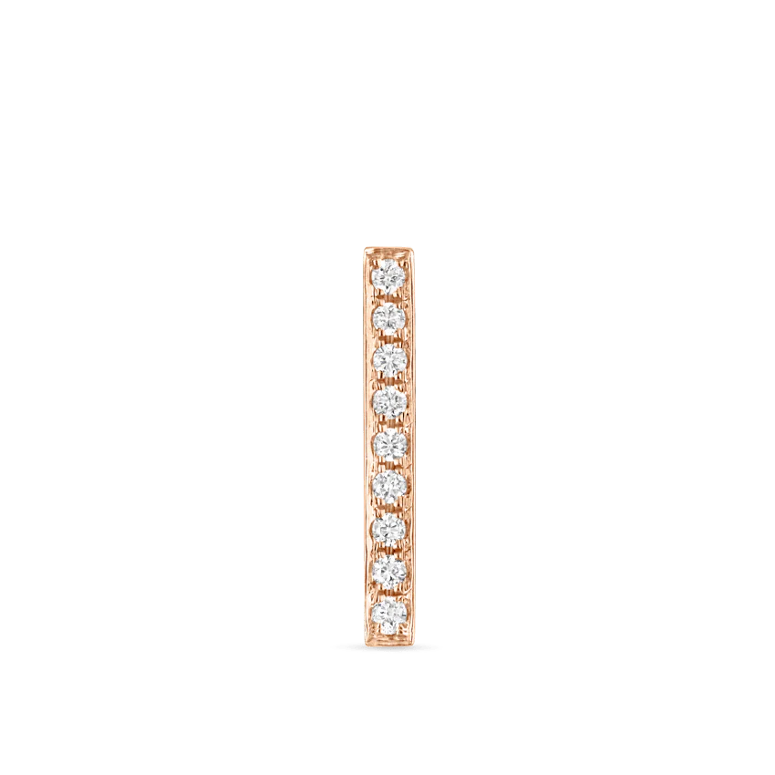 Square Diamond Pavé Bar Threaded Stud Earring - Image 33