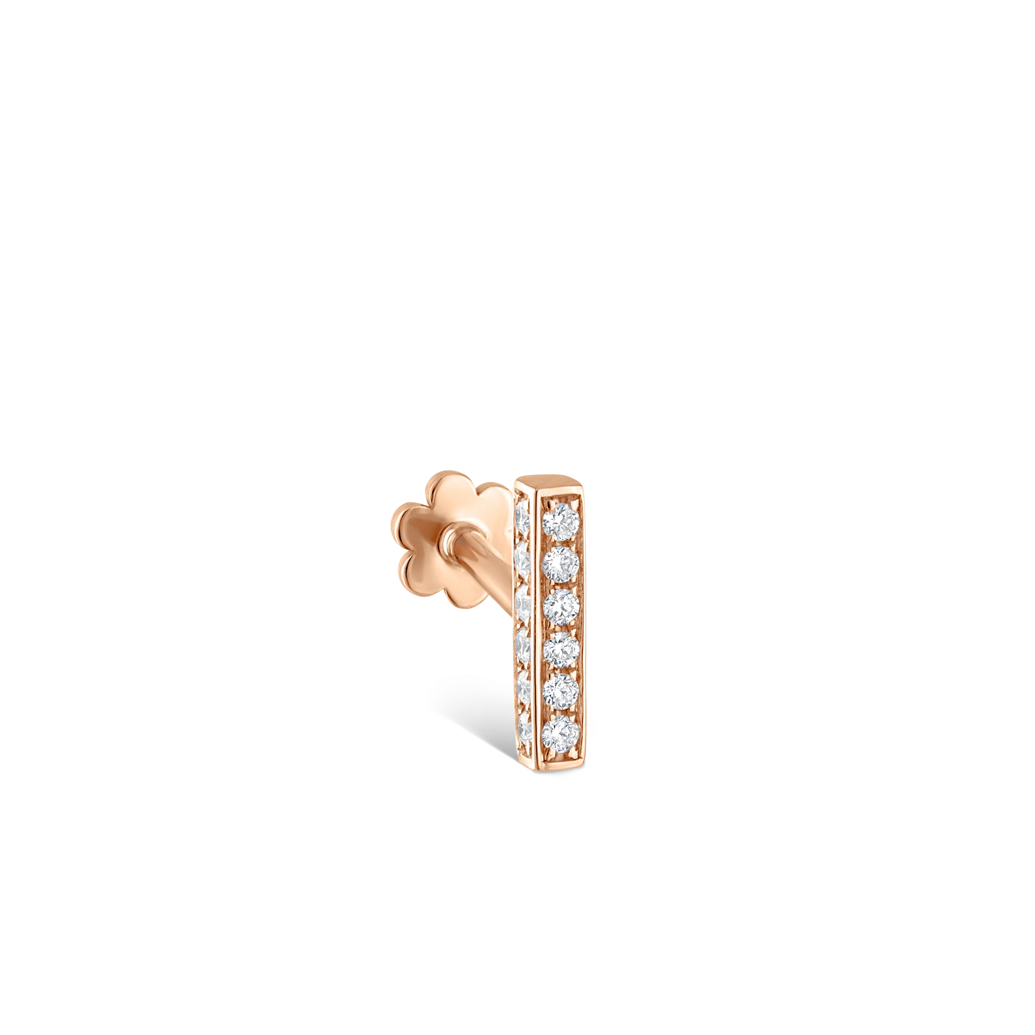 Square Diamond Pavé Bar Threaded Stud Earring - Image 49