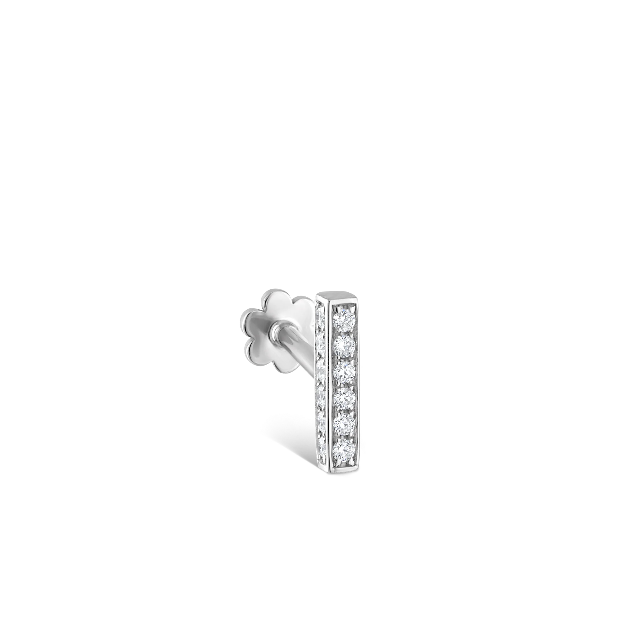 Square Diamond Pavé Bar Threaded Stud Earring - Image 50