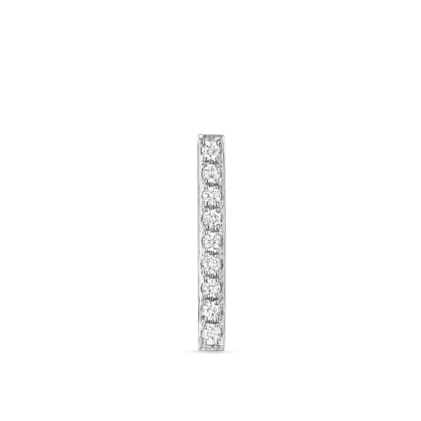 Square Diamond Pavé Bar Threaded Stud Earring - Image 9
