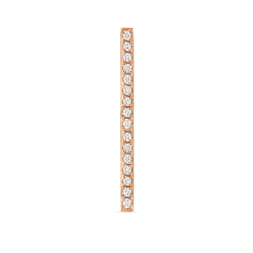 Square Diamond Pavé Bar Threaded Stud Earring With Titanium Backing - Image 37