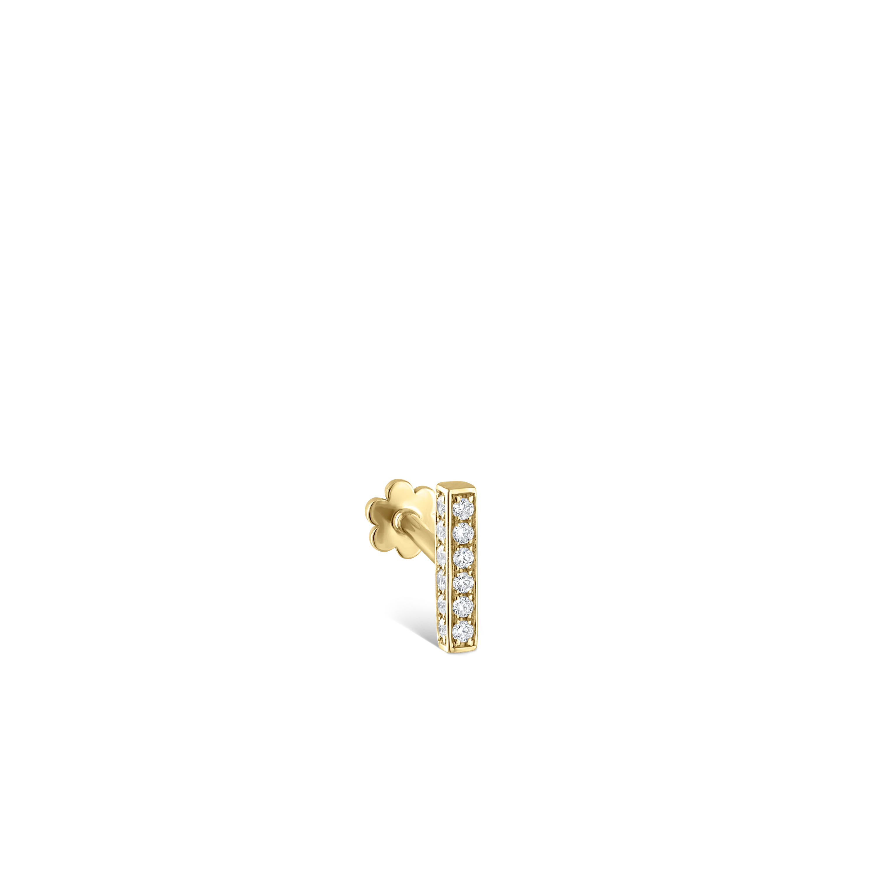 Square Diamond Pavé Bar Threaded Stud Earring With Titanium Backing - Image 45