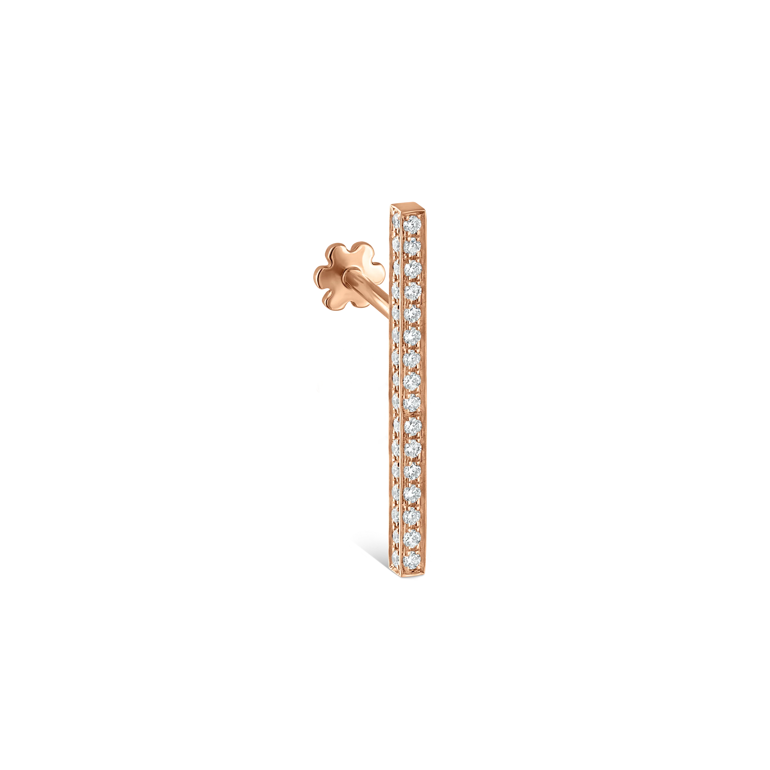 Square Diamond Pavé Bar Threaded Stud Earring With Titanium Backing - Image 50