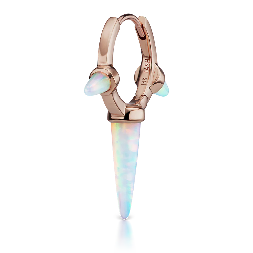 Triple Long Opal Spike Hoop Earring - Image 21