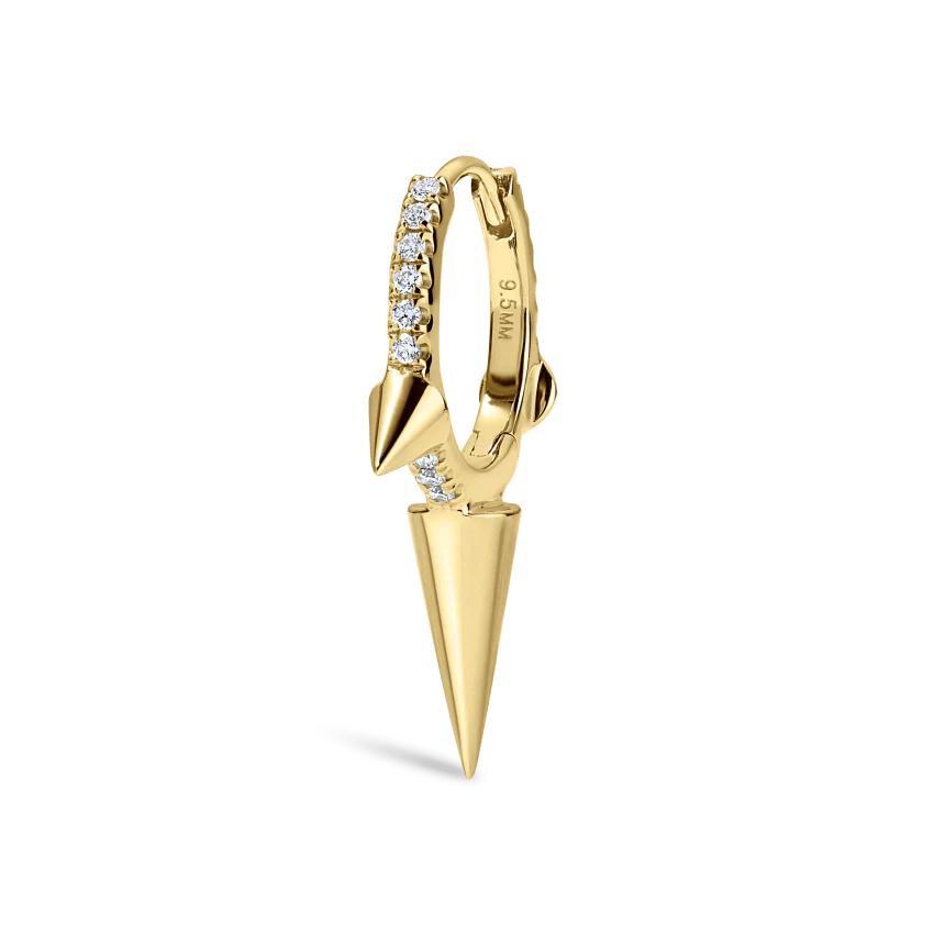 Triple Long Spike Diamond Eternity Hoop Earring - Image 21
