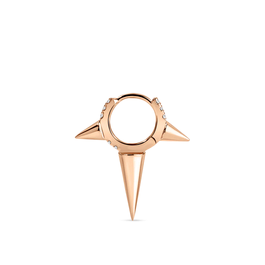 Triple Long Spike Diamond Eternity Hoop Earring - Image 25