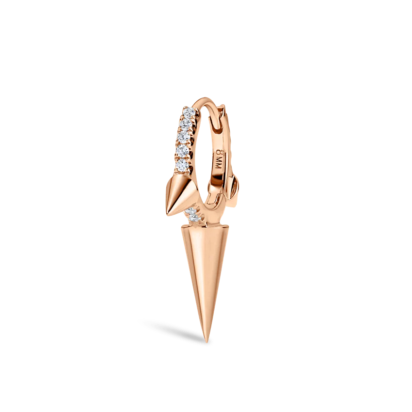 Triple Long Spike Diamond Eternity Hoop Earring - Image 26