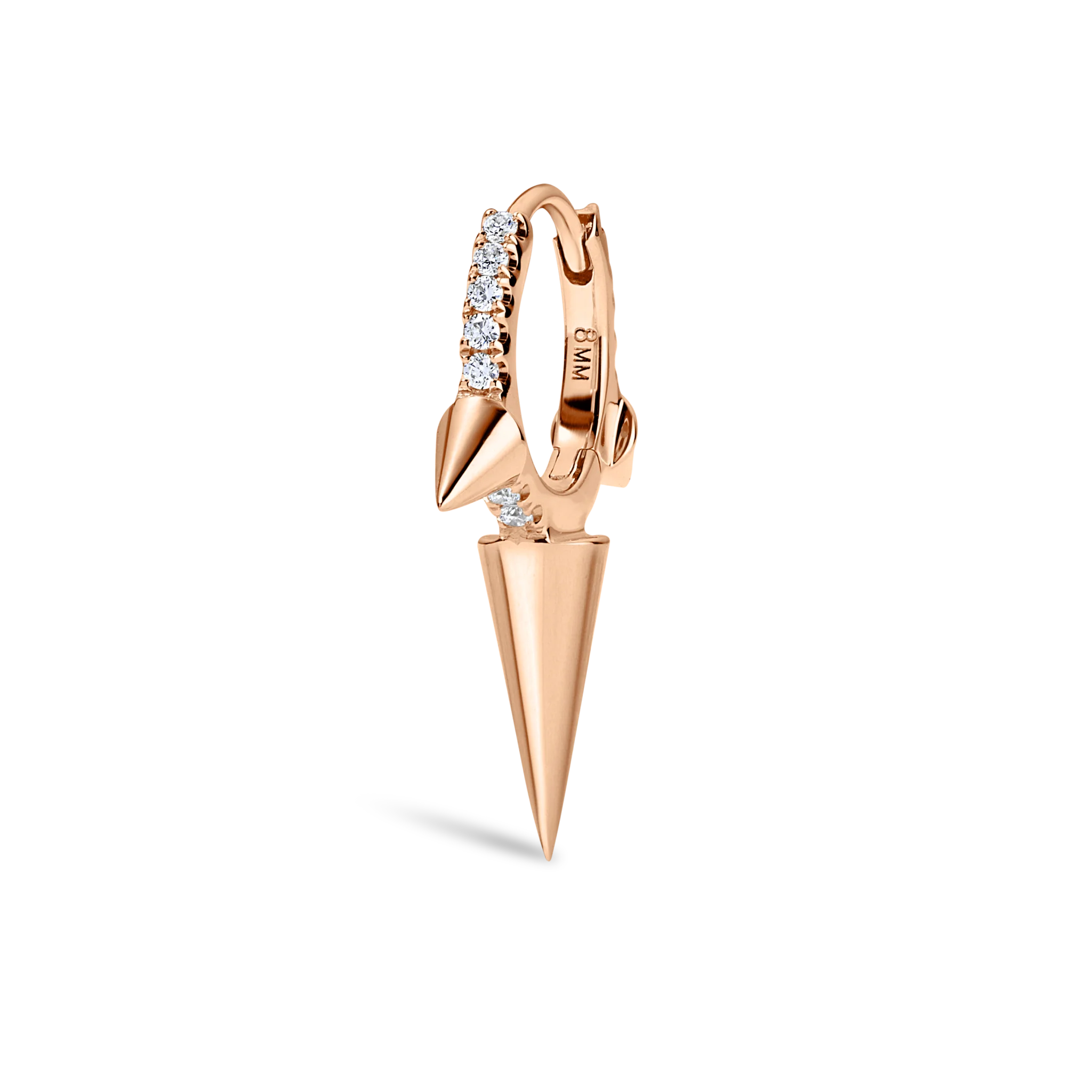 Triple Long Spike Diamond Eternity Hoop Earring - Image 44