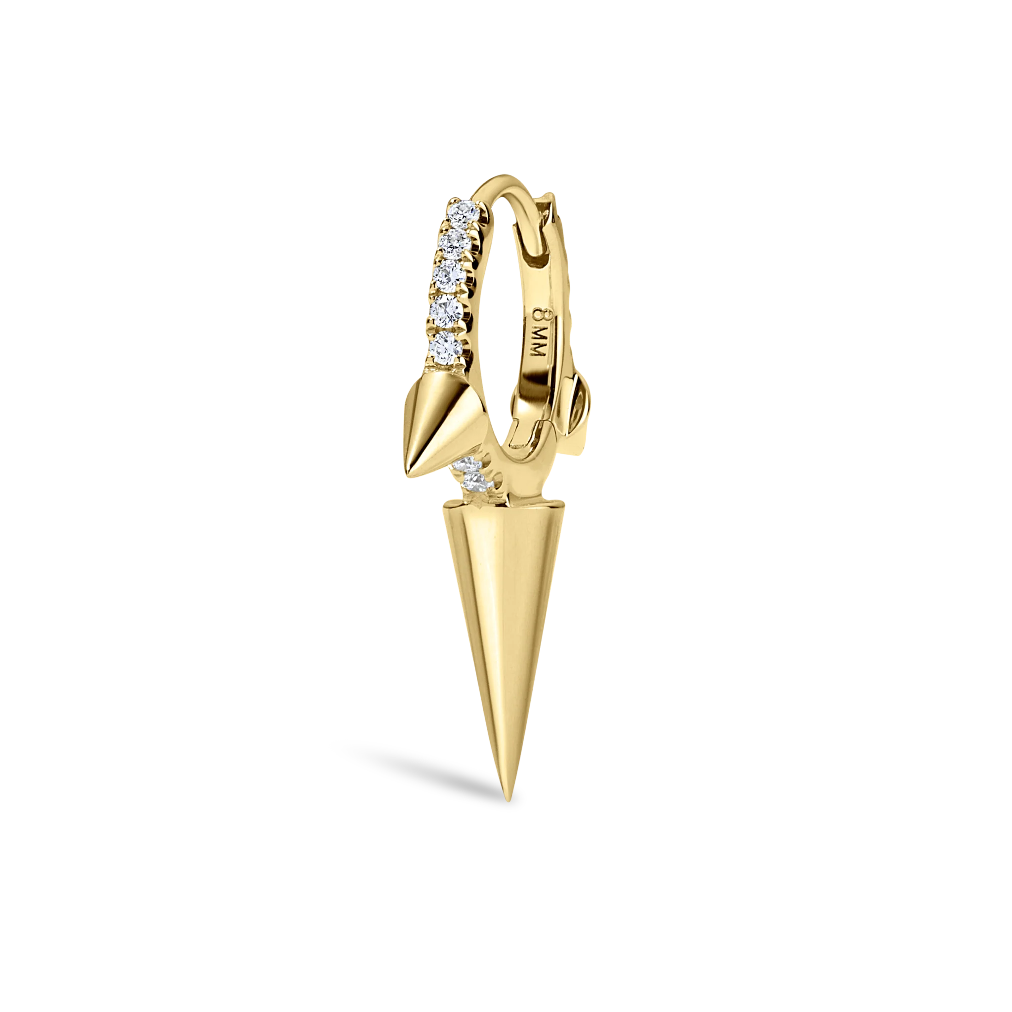 Triple Long Spike Diamond Eternity Hoop Earring - Image 46