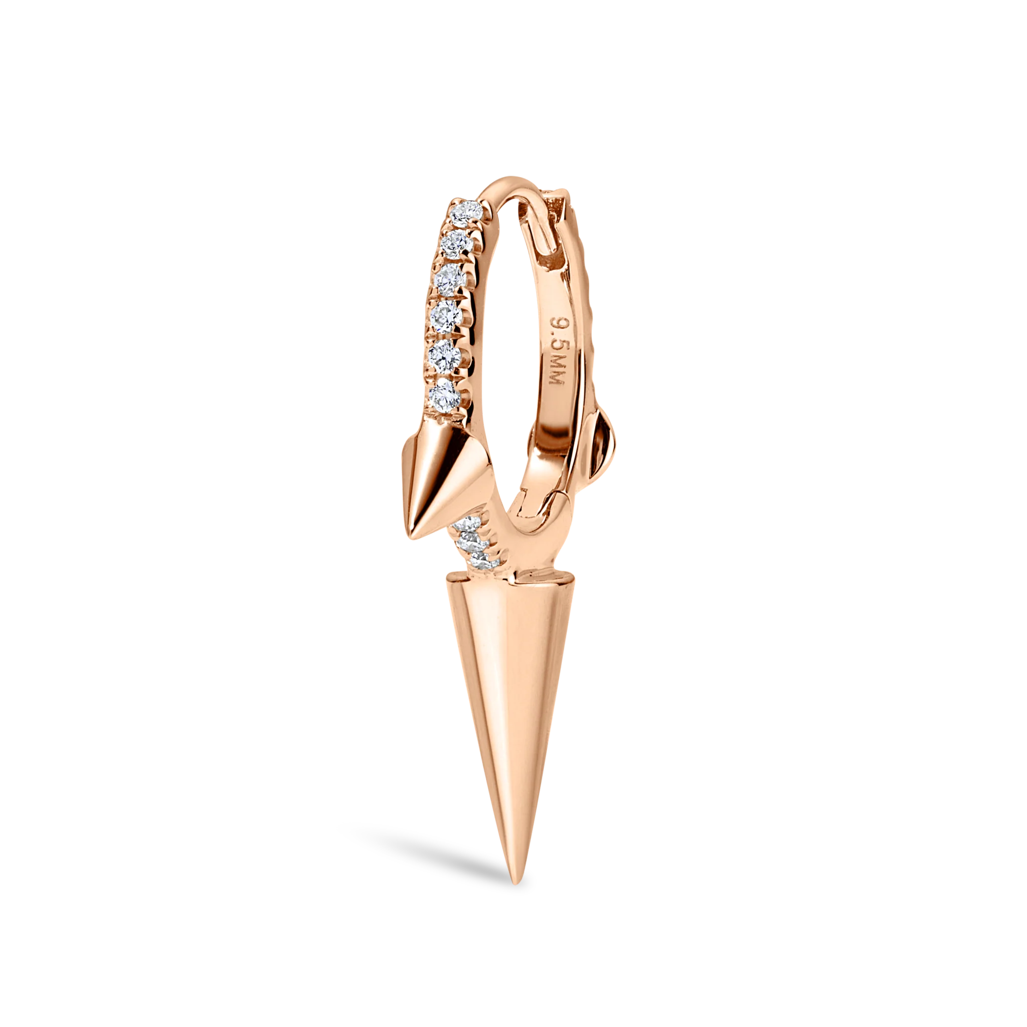 Triple Long Spike Diamond Eternity Hoop Earring - Image 47