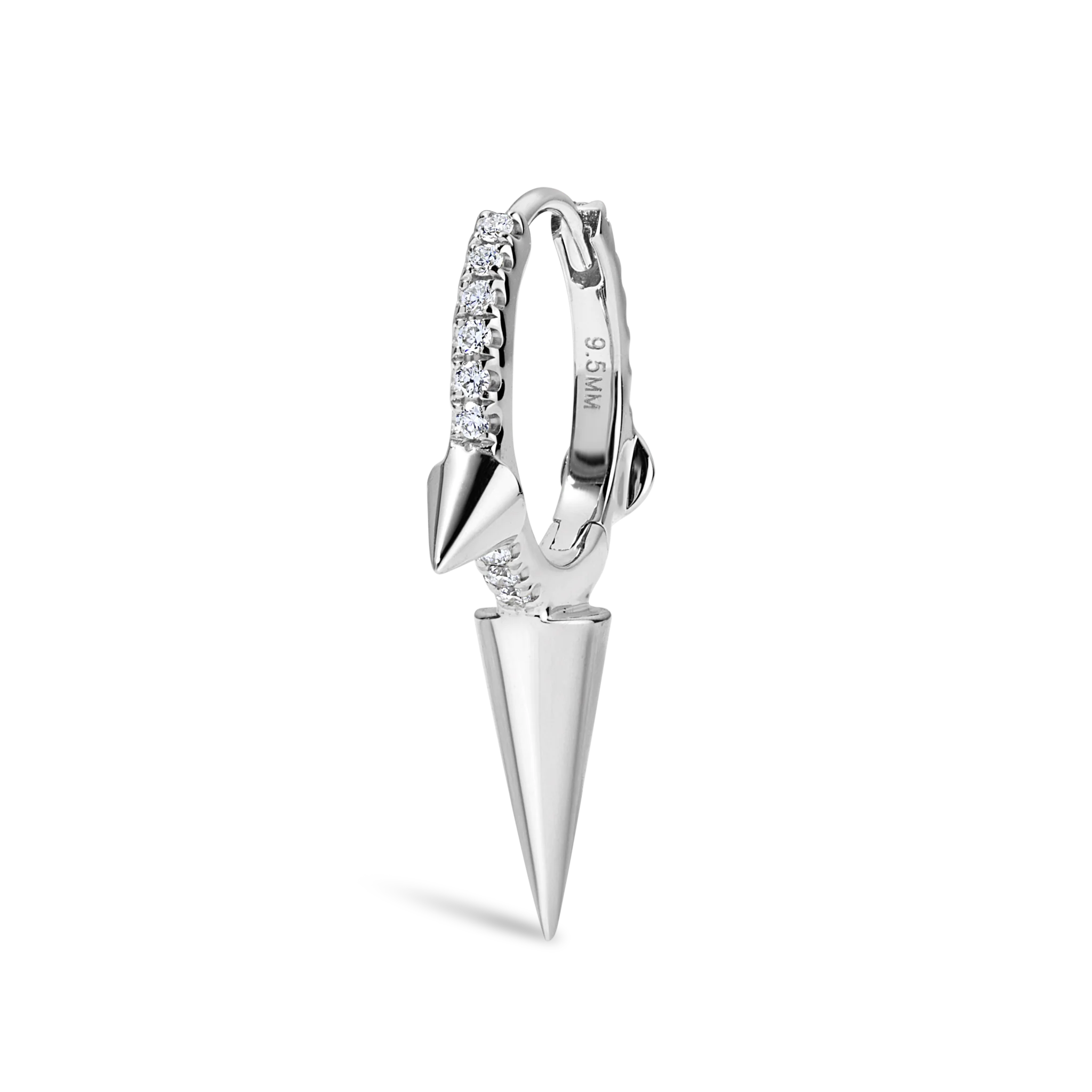 Triple Long Spike Diamond Eternity Hoop Earring - Image 48