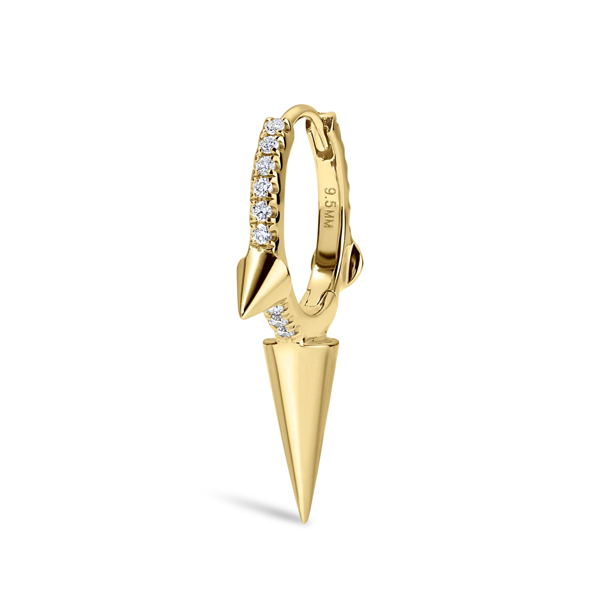 Triple Long Spike Diamond Eternity Hoop Earring - Image 49