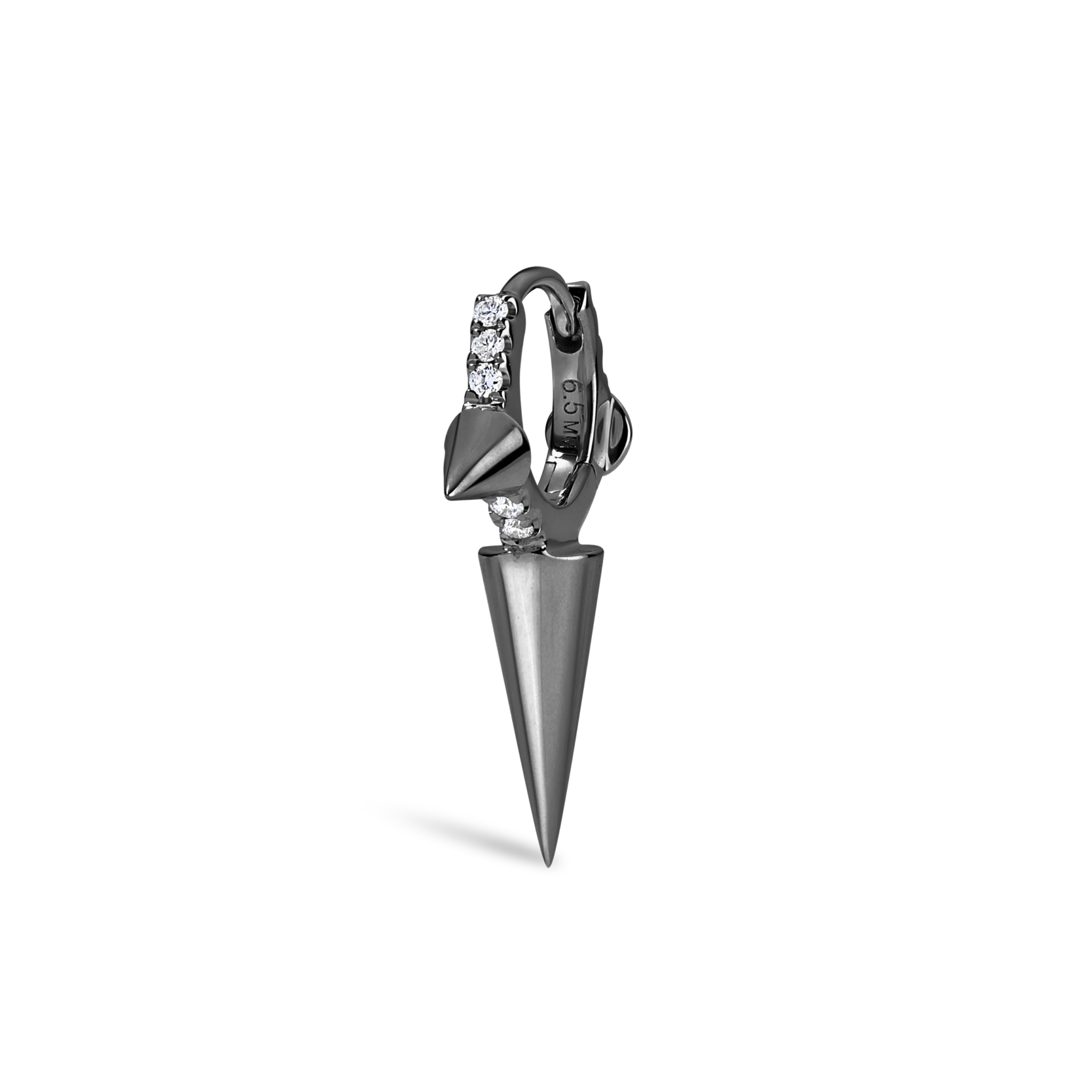 Triple Long Spike Diamond Eternity Hoop Earring - Image 50