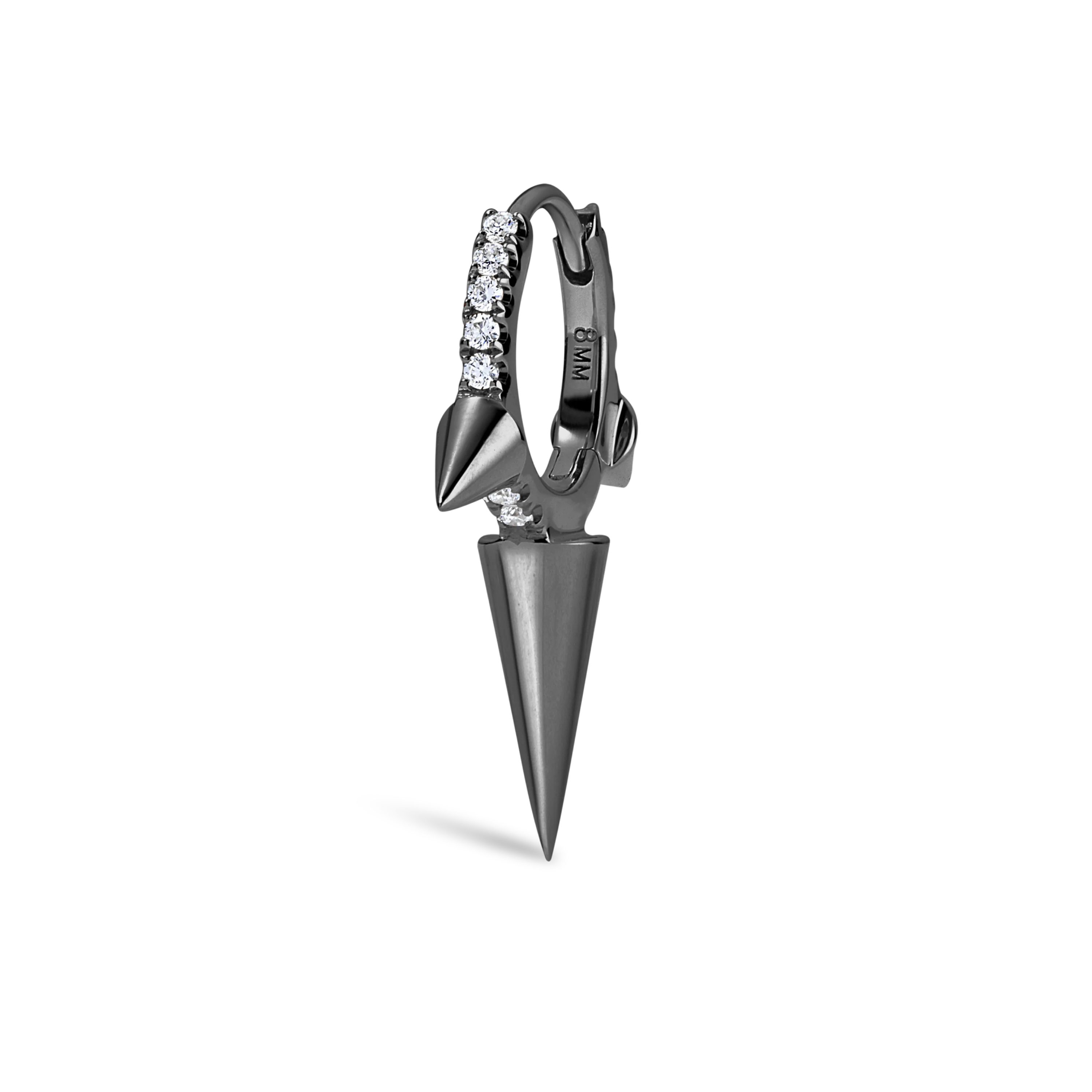 Triple Long Spike Diamond Eternity Hoop Earring - Image 51