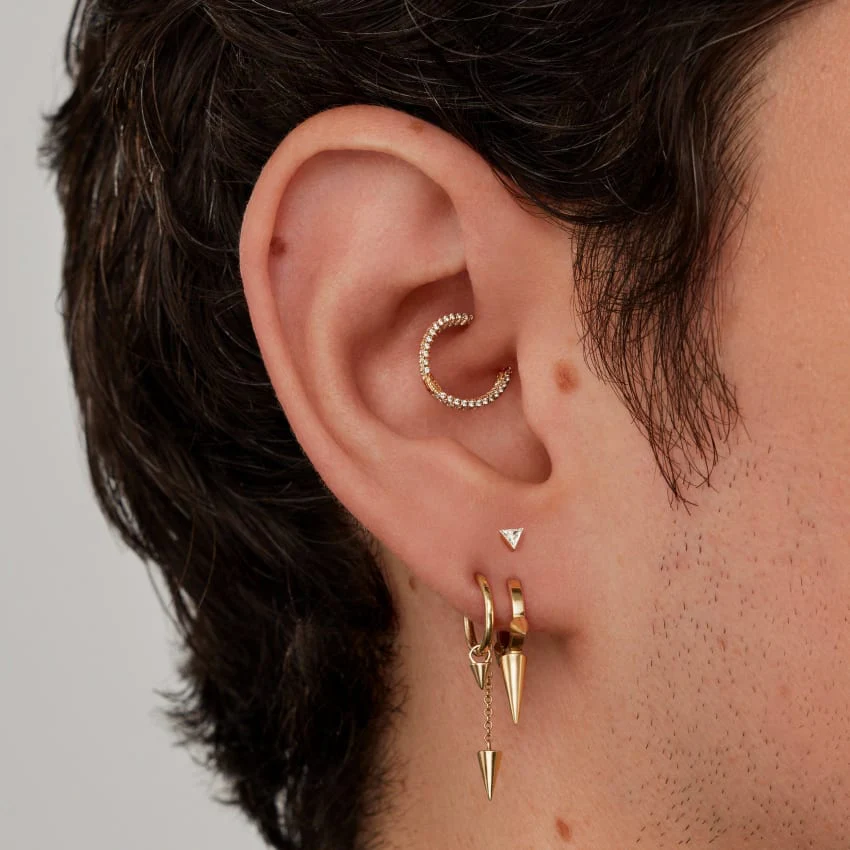Triple Long Spike Hoop Earring - Image 16