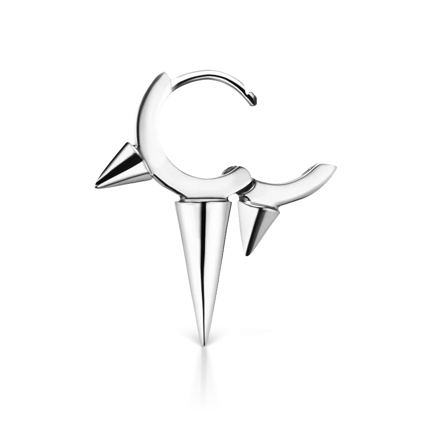 Triple Long Spike Hoop Earring - Image 4