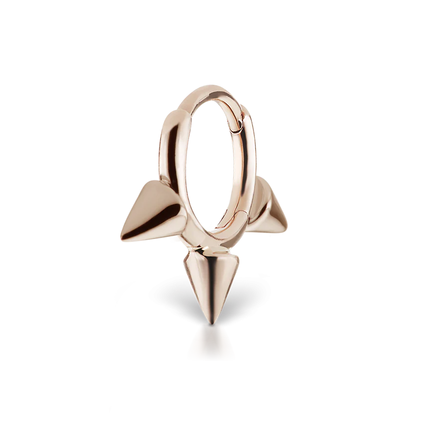 Triple Short Spike Hoop Earring - Image 10