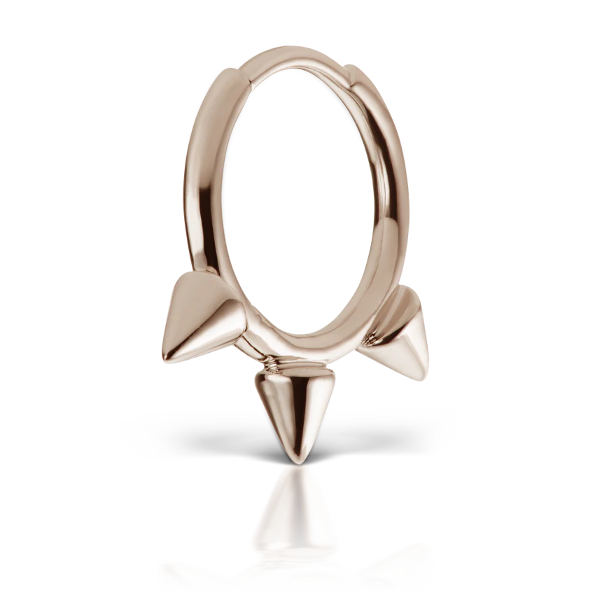 Triple Short Spike Hoop Earring - Image 11