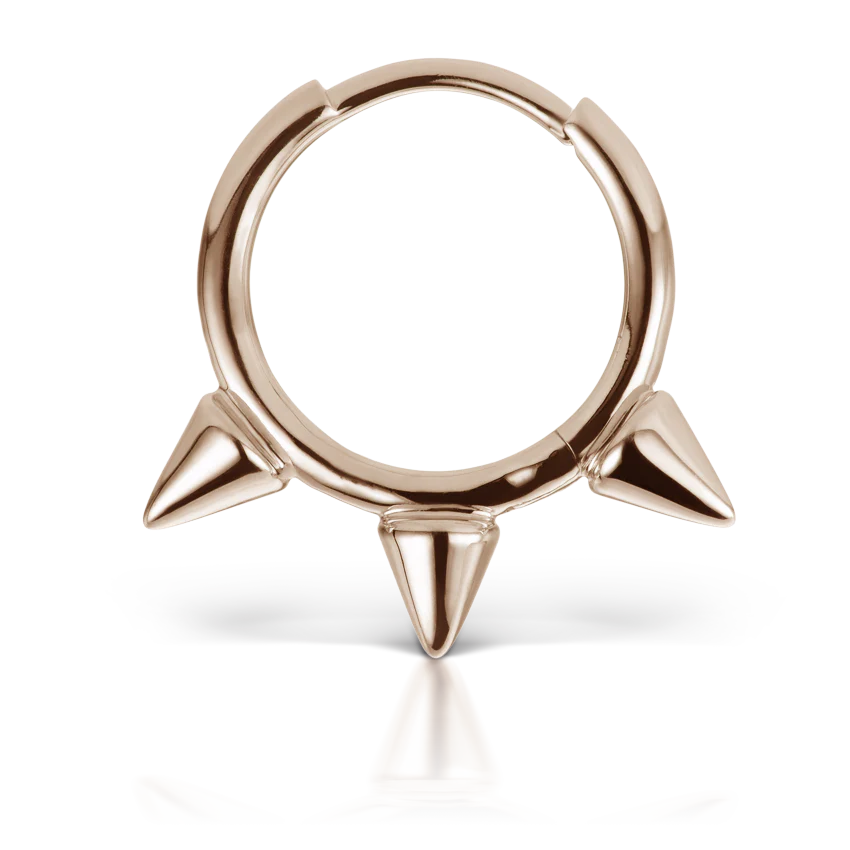 Triple Short Spike Hoop Earring - Image 12