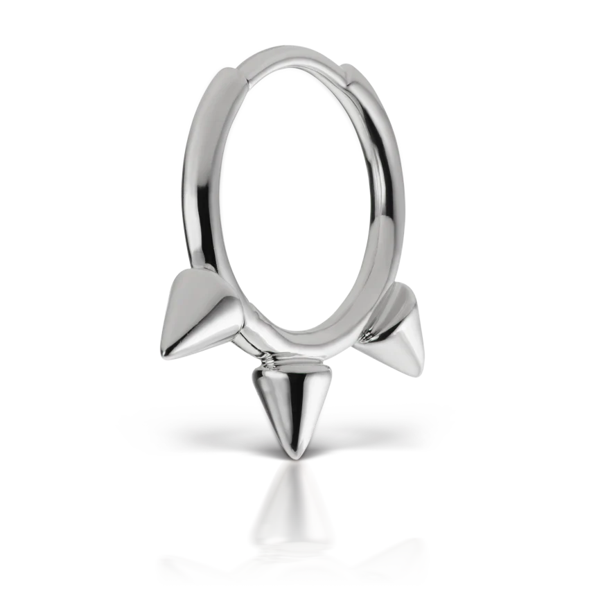Triple Short Spike Hoop Earring - Image 3