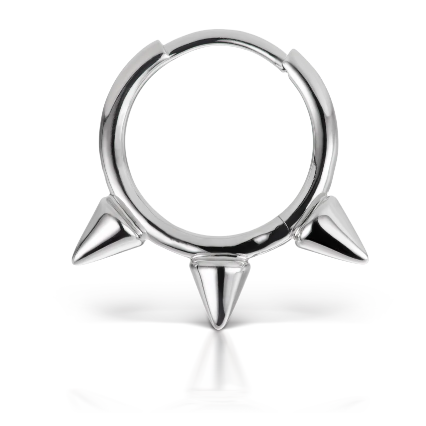 Triple Short Spike Hoop Earring - Image 4