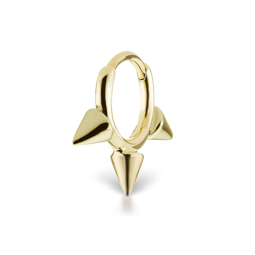 Triple Short Spike Hoop Earring - Image 5