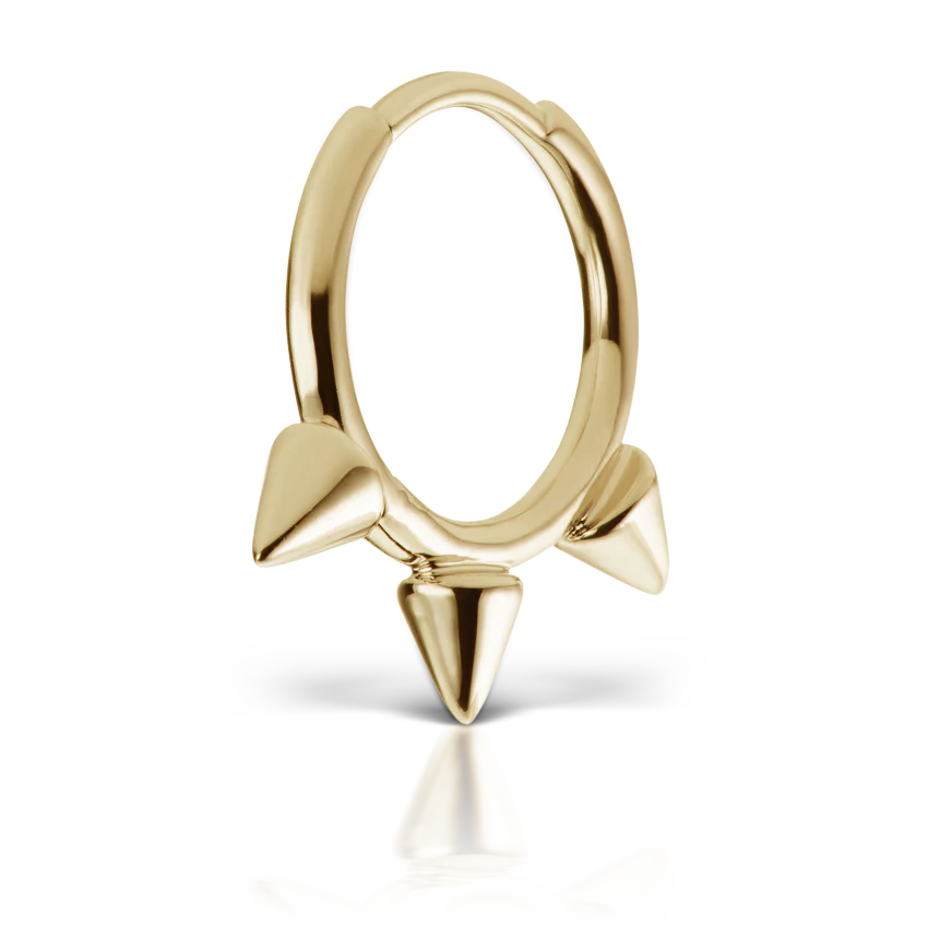 Triple Short Spike Hoop Earring - Image 8