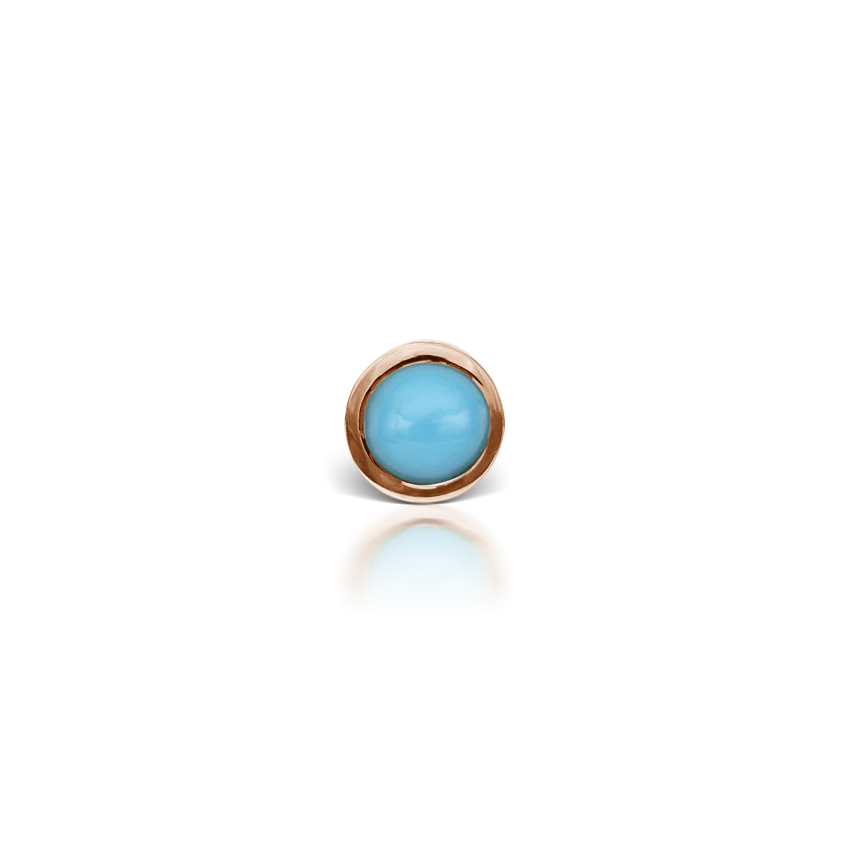 Turquoise Threaded Stud Earring With Titanium Backing - Image 11