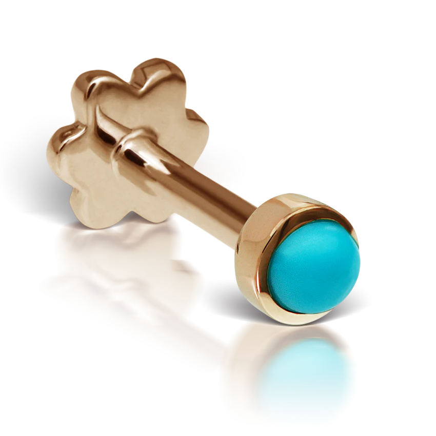 Turquoise Threaded Stud Earring With Titanium Backing - Image 12