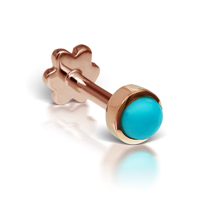 Turquoise Threaded Stud Earring With Titanium Backing - Image 13