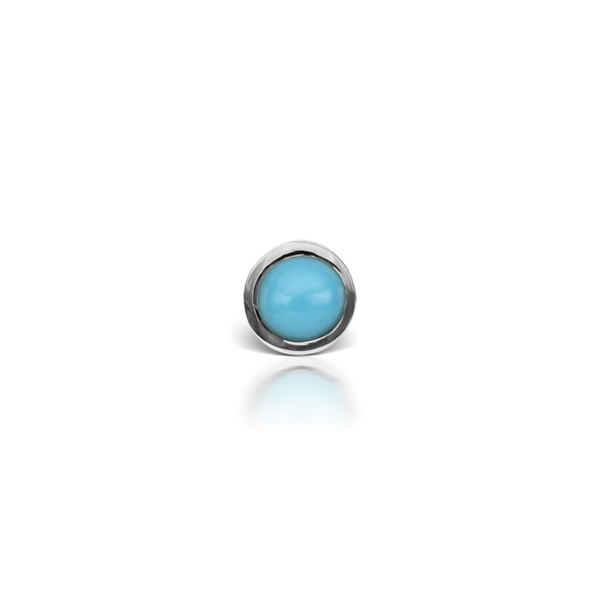 Turquoise Threaded Stud Earring With Titanium Backing - Image 3