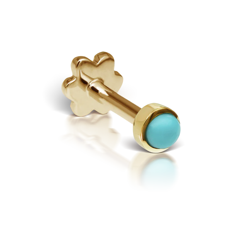 Turquoise Threaded Stud Earring With Titanium Backing - Image 6