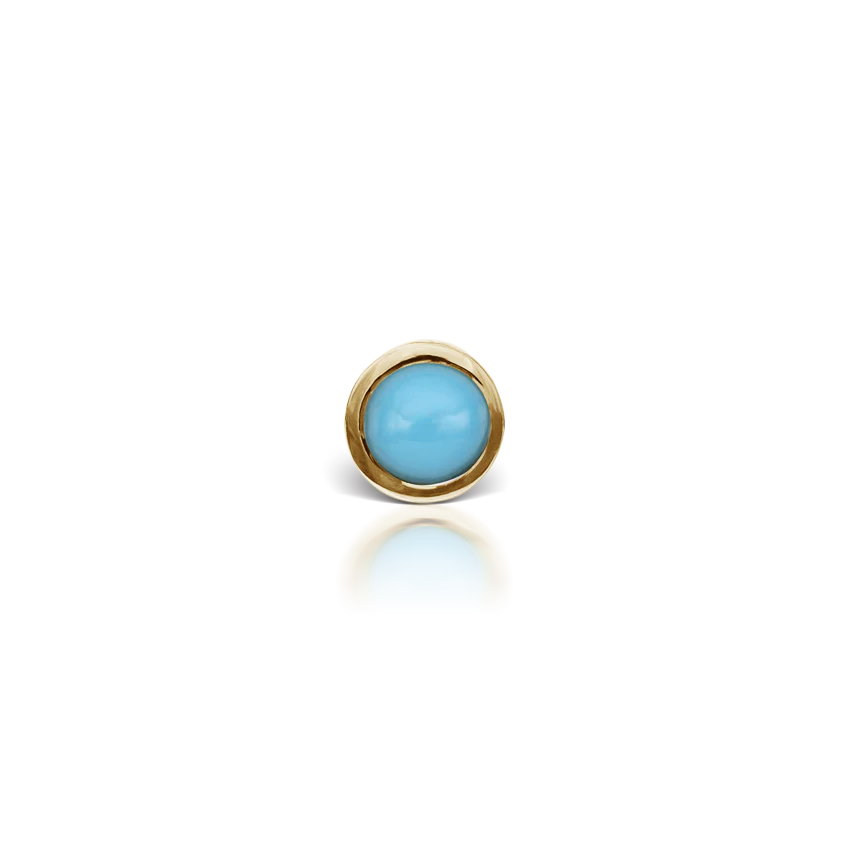 Turquoise Threaded Stud Earring With Titanium Backing - Image 7