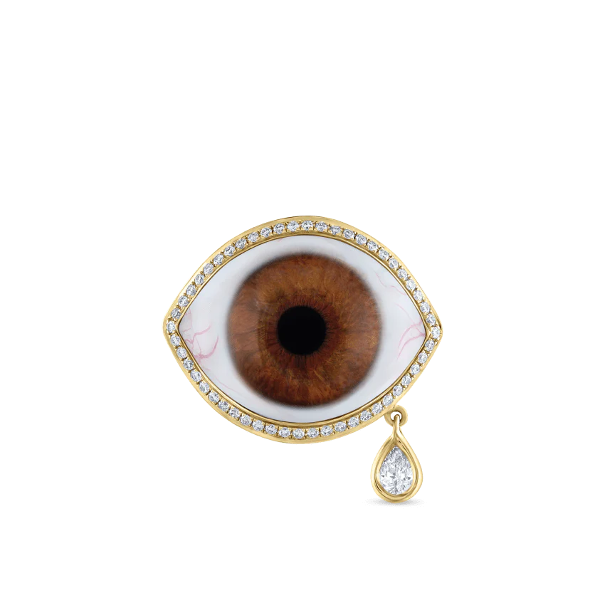 Diamond Halo Teardrop Eye Finger Ring - Image 55