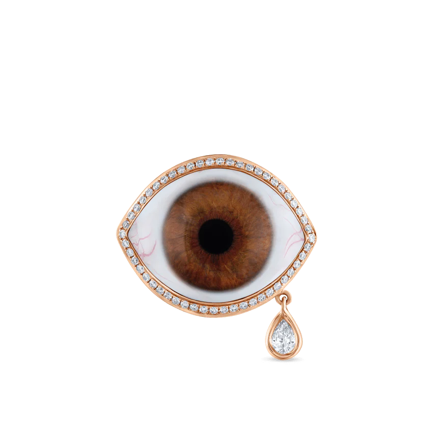 Diamond Halo Teardrop Eye Finger Ring - Image 79